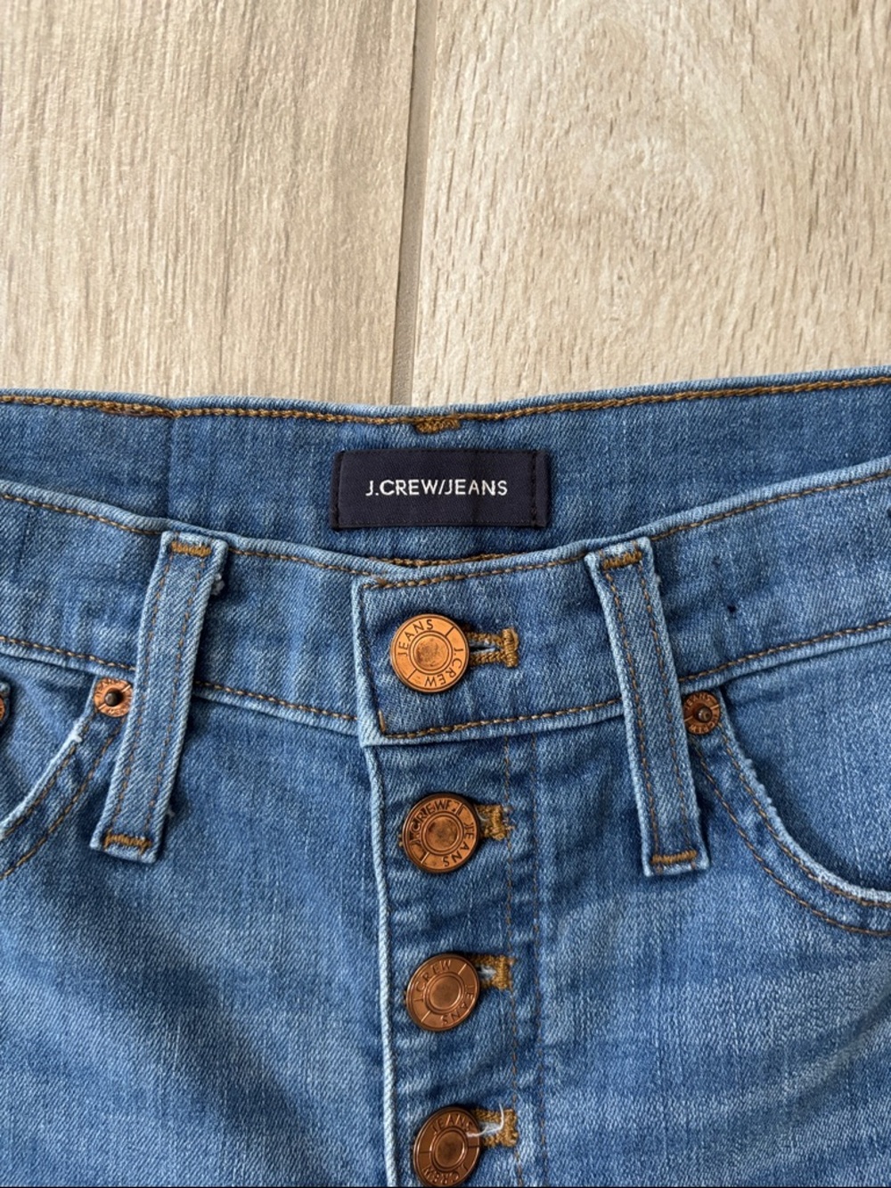 J. Crew Blue Denim Jeans With Pockets & Raw Hem Size 26 - Picture 4 of 12